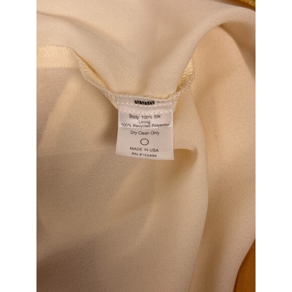 Amour Vert Dress XS Womens 100% Silk Yellow Pineapple Sleeveless Mini - Picture 8 of 8